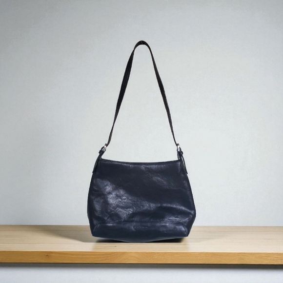 Wilsons Leather Pelle Studio Purse Black Zippered Adjustable Strap Shoulder Bag - Picture 1 of 16